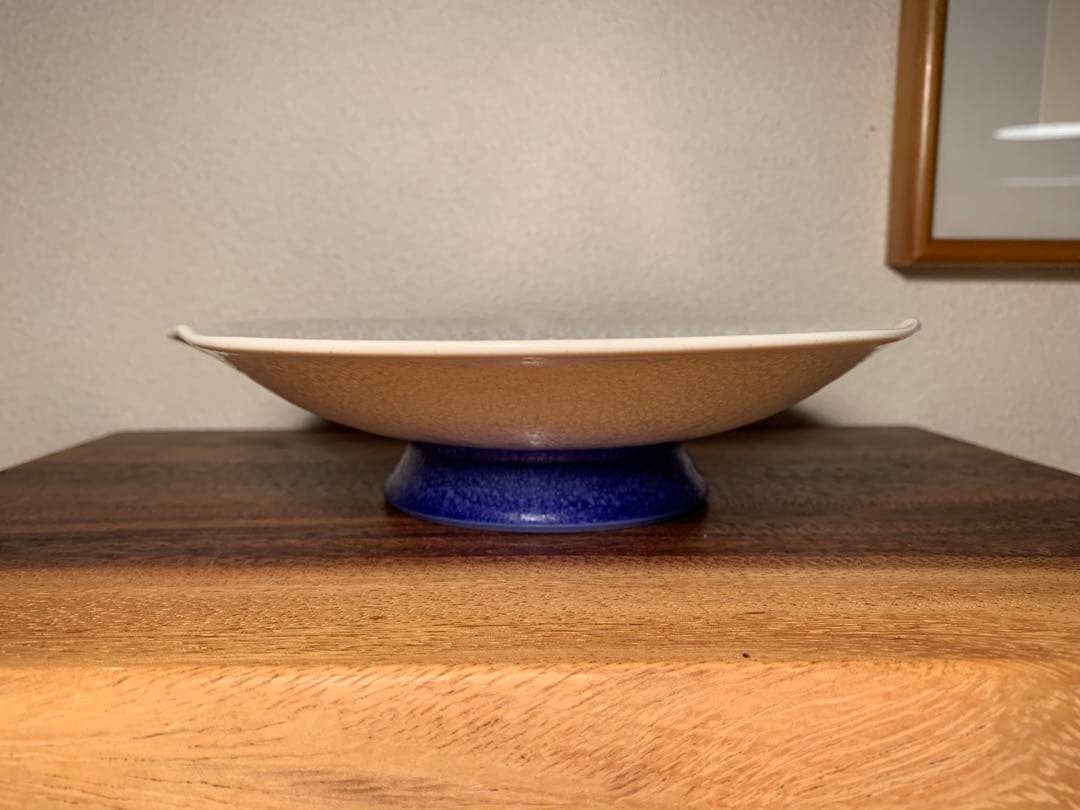 名工 馬場真右エ門 藍染水滴 藍染水滴 台皿 有田焼 真右ェ門窯 6枚