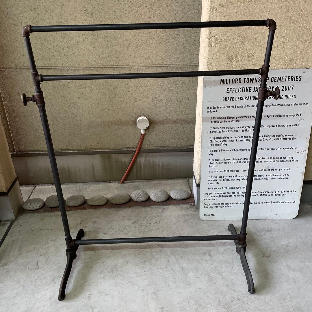 インダストリアル 鉄製 アイアン 配管パイプ ハンガーラック 無骨 シャビー