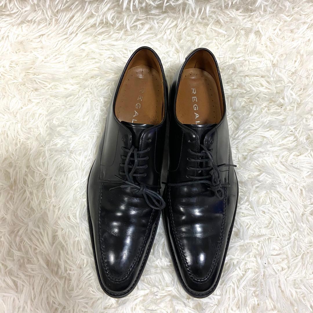 美品 REGAL Uチップ ビジネス シューズ 革靴 25.0 黒 316R
