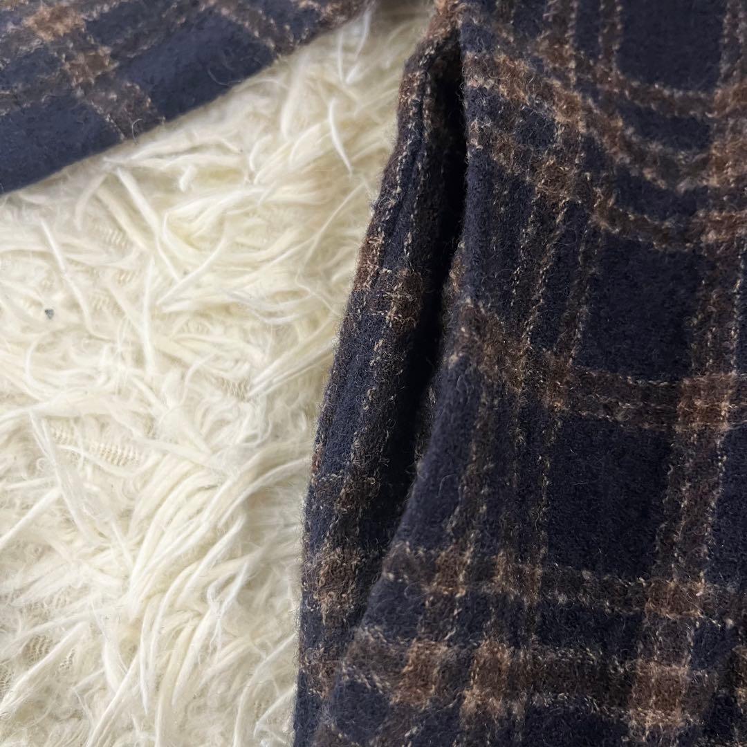 ランフランセダンタン チェック　ワンピース ウール　日本製