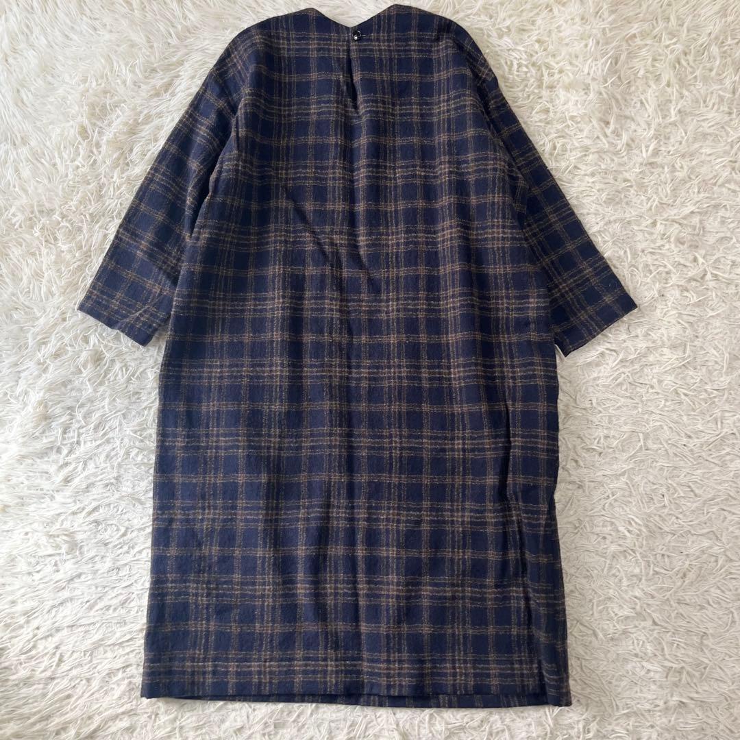 ランフランセダンタン チェック　ワンピース ウール　日本製