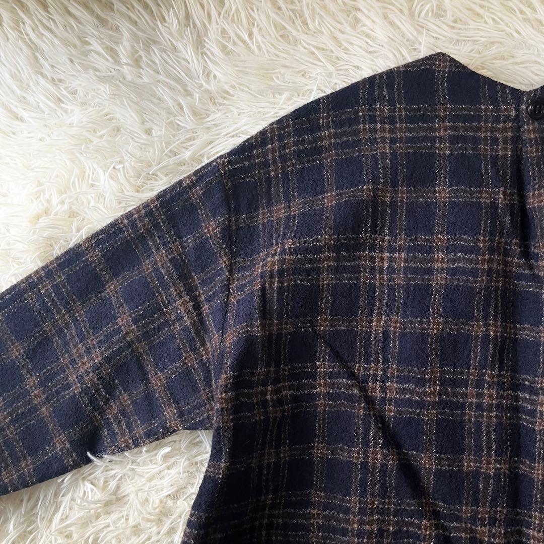 ランフランセダンタン チェック　ワンピース ウール　日本製