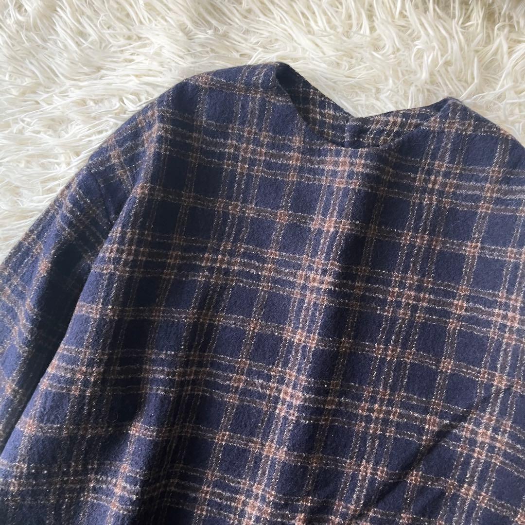 ランフランセダンタン チェック　ワンピース ウール　日本製