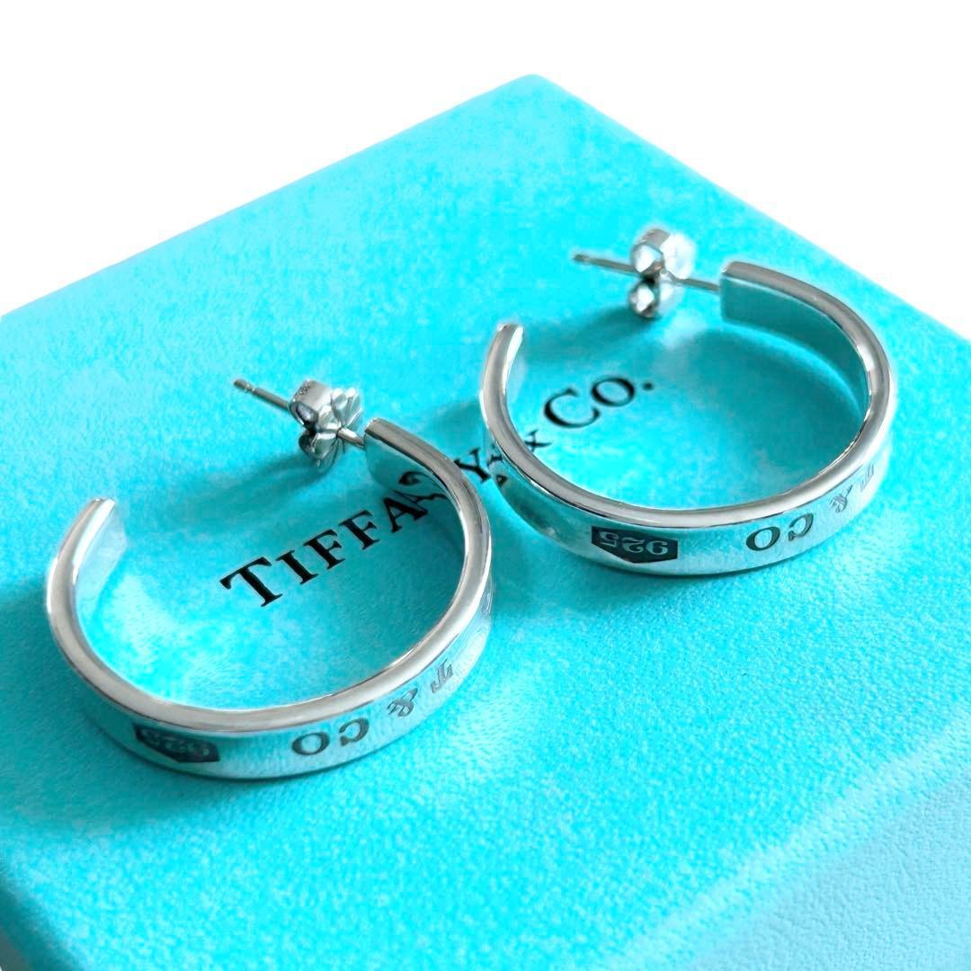 【極美品】ティファニー　ナロー　フープピアス　SV925 袋箱付き