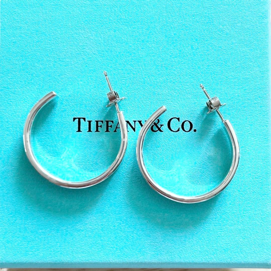 【極美品】ティファニー　ナロー　フープピアス　SV925 袋箱付き