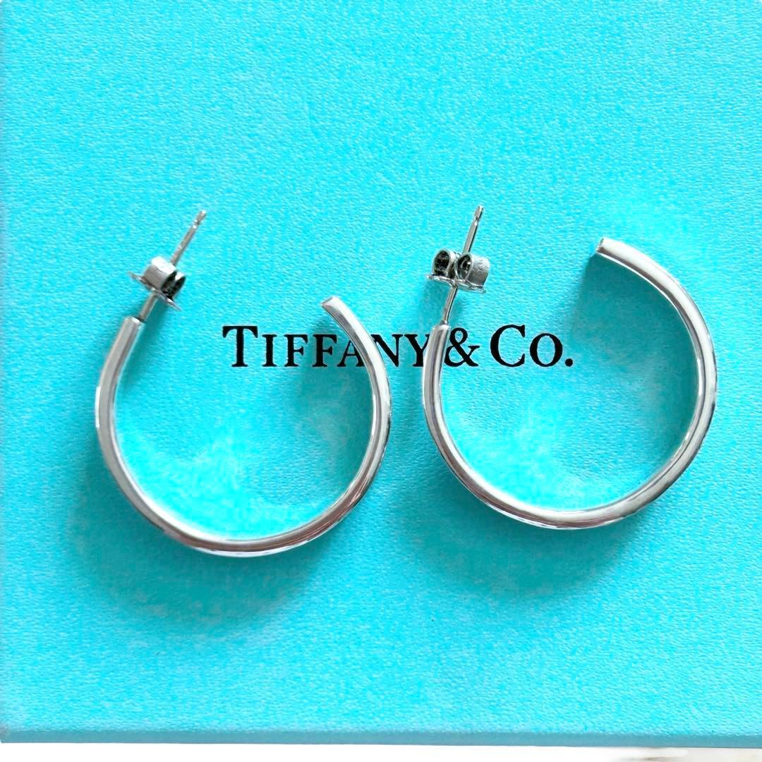 【極美品】ティファニー　ナロー　フープピアス　SV925 袋箱付き