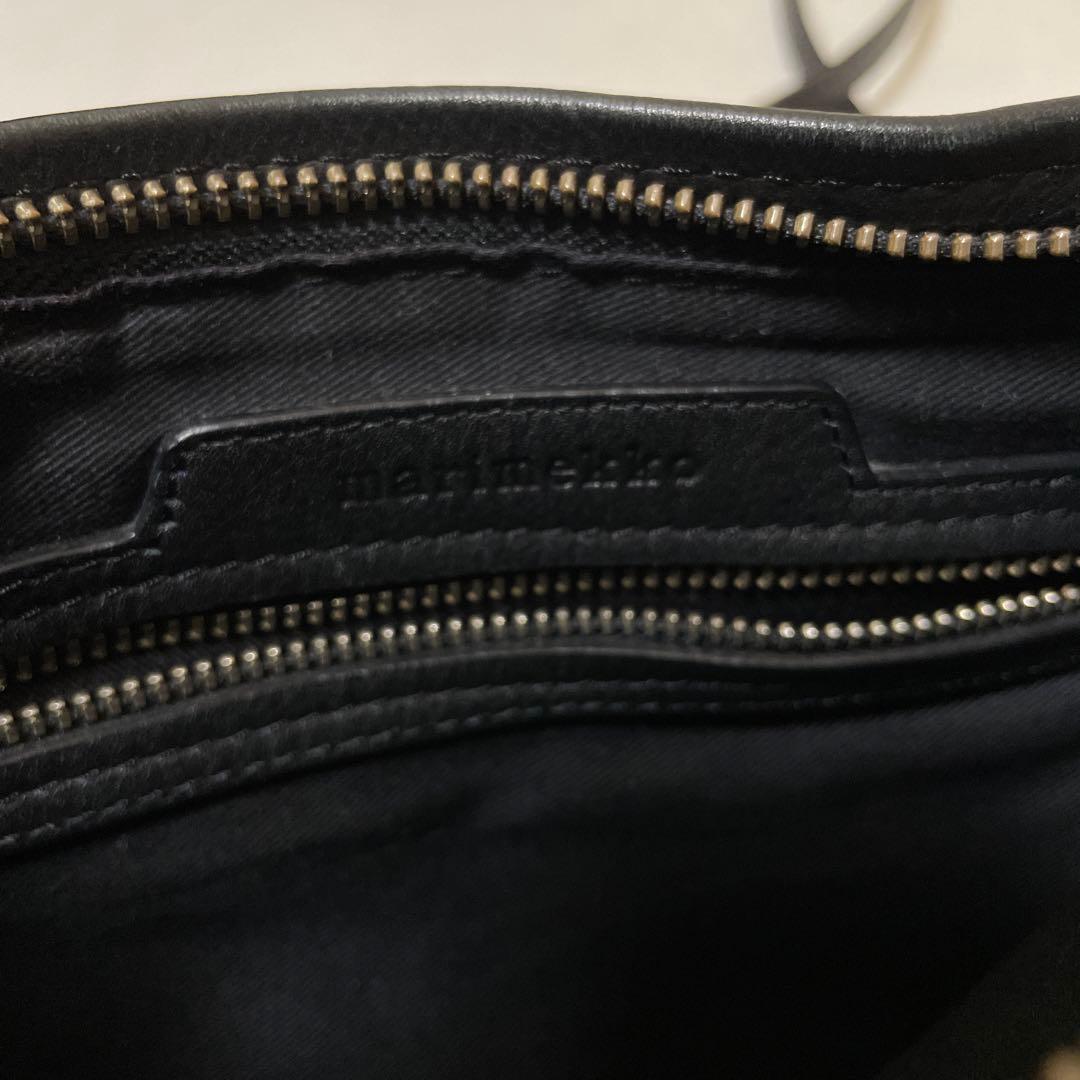 marimekko 黒 レザー ショルダーバッグ
