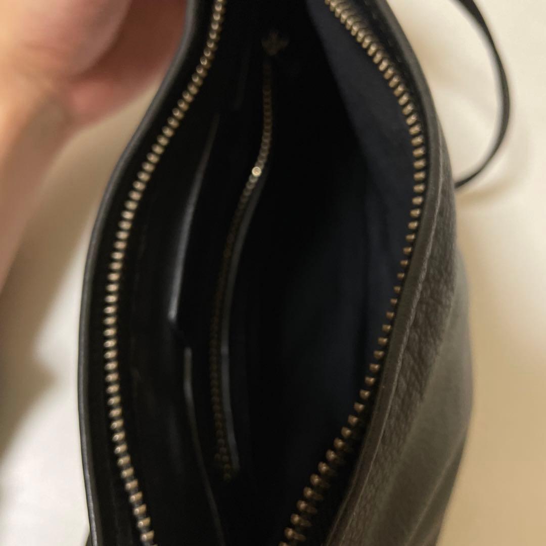 marimekko 黒 レザー ショルダーバッグ