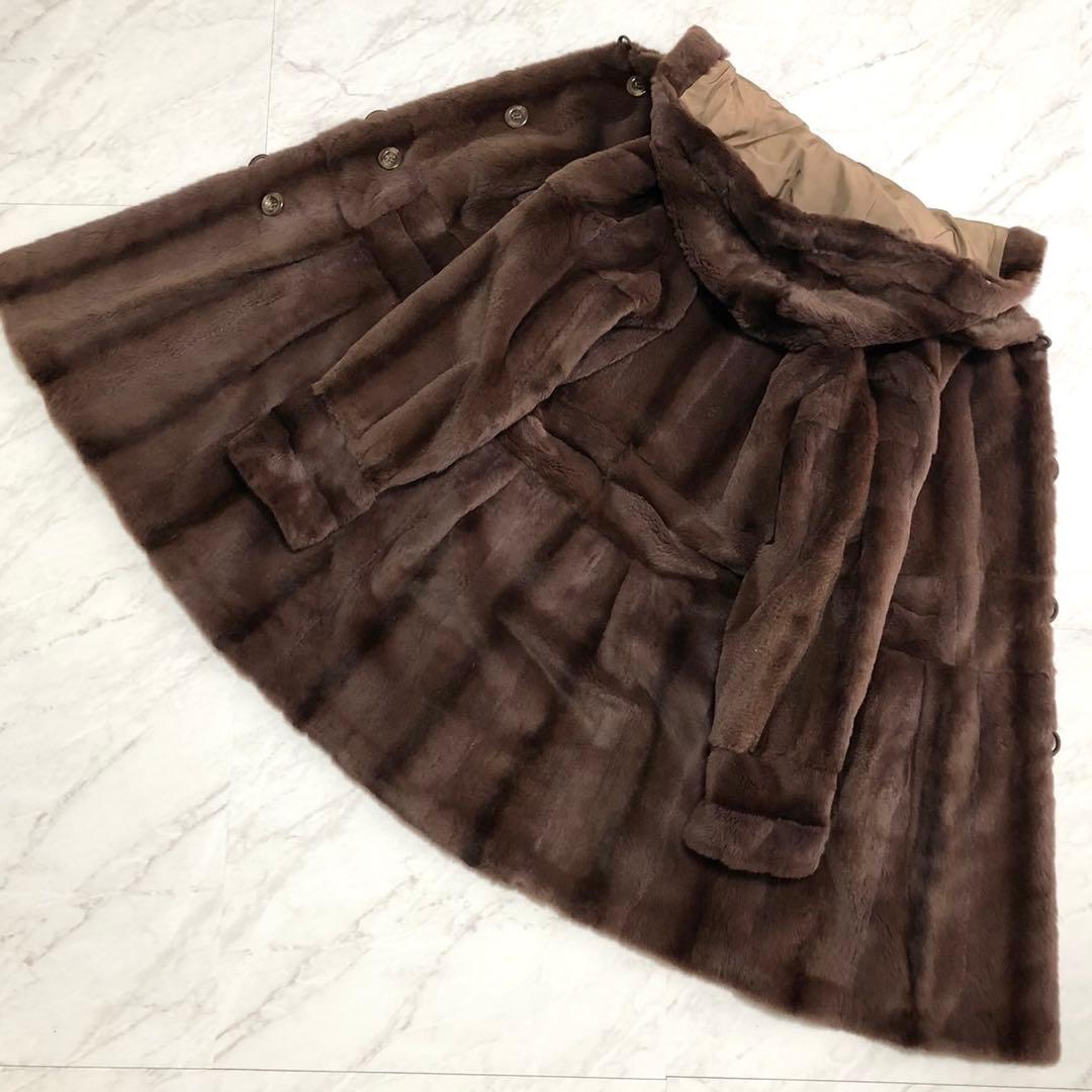 美品✨バルマン シェアードウィーゼル リバーシブル フーデットコート 本毛皮
