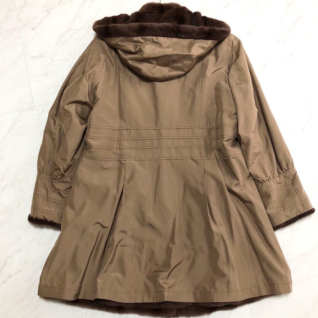美品✨バルマン シェアードウィーゼル リバーシブル フーデットコート 本毛皮