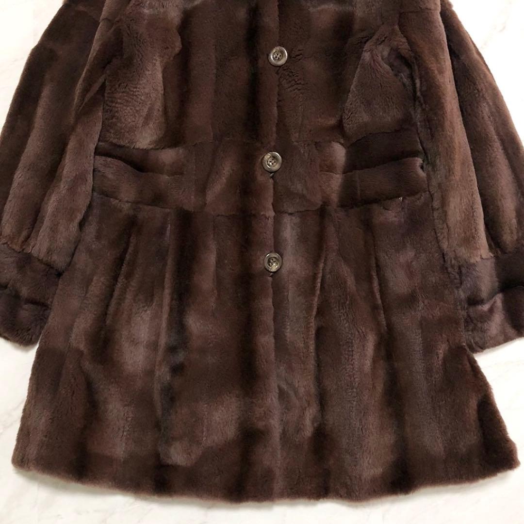 美品✨バルマン シェアードウィーゼル リバーシブル フーデットコート 本毛皮
