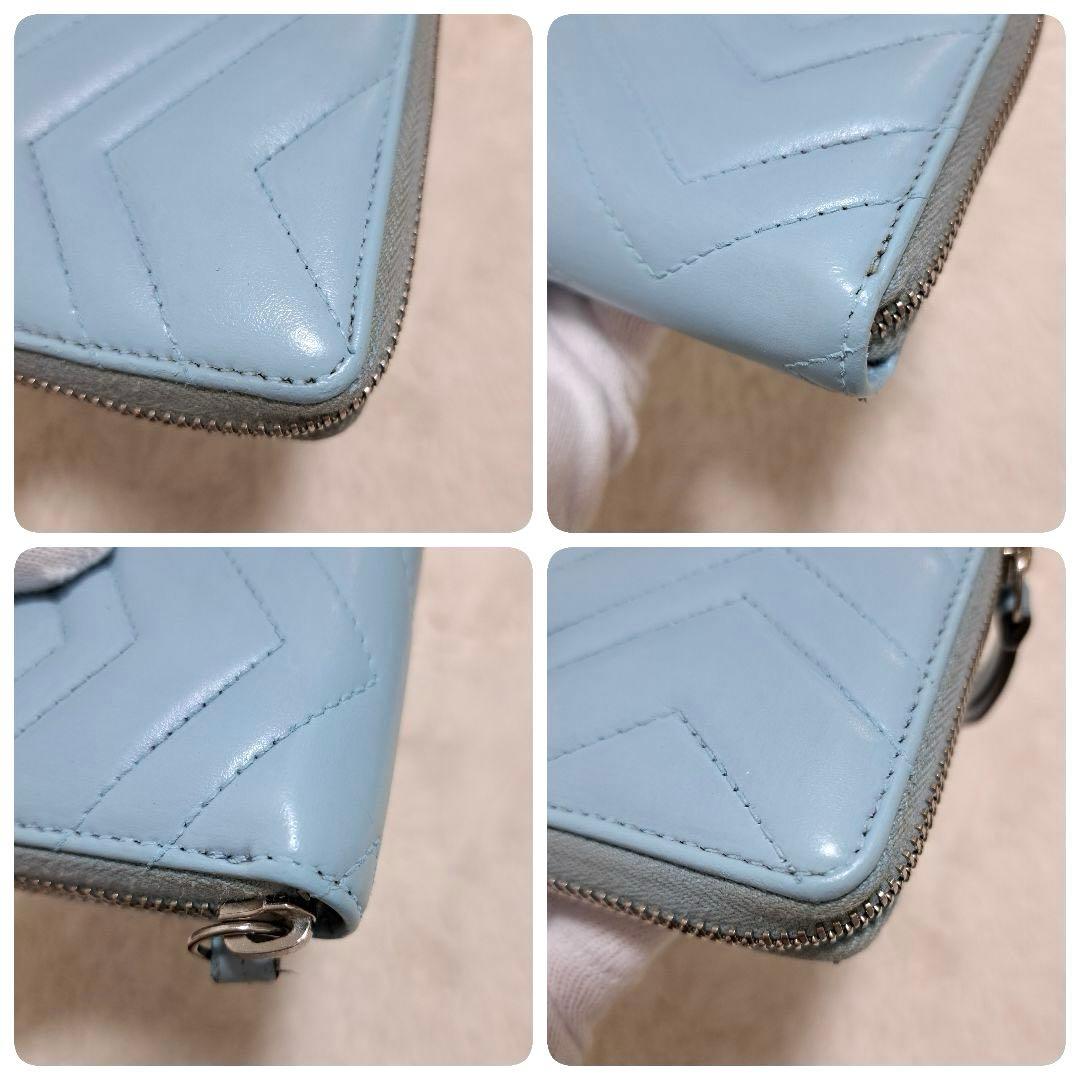 グッチ　長財布　ラウンドファスナー マーモント　キルティング　GGロゴ