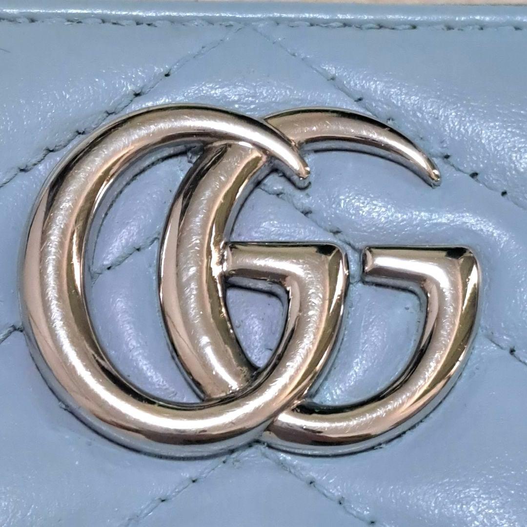 グッチ　長財布　ラウンドファスナー マーモント　キルティング　GGロゴ