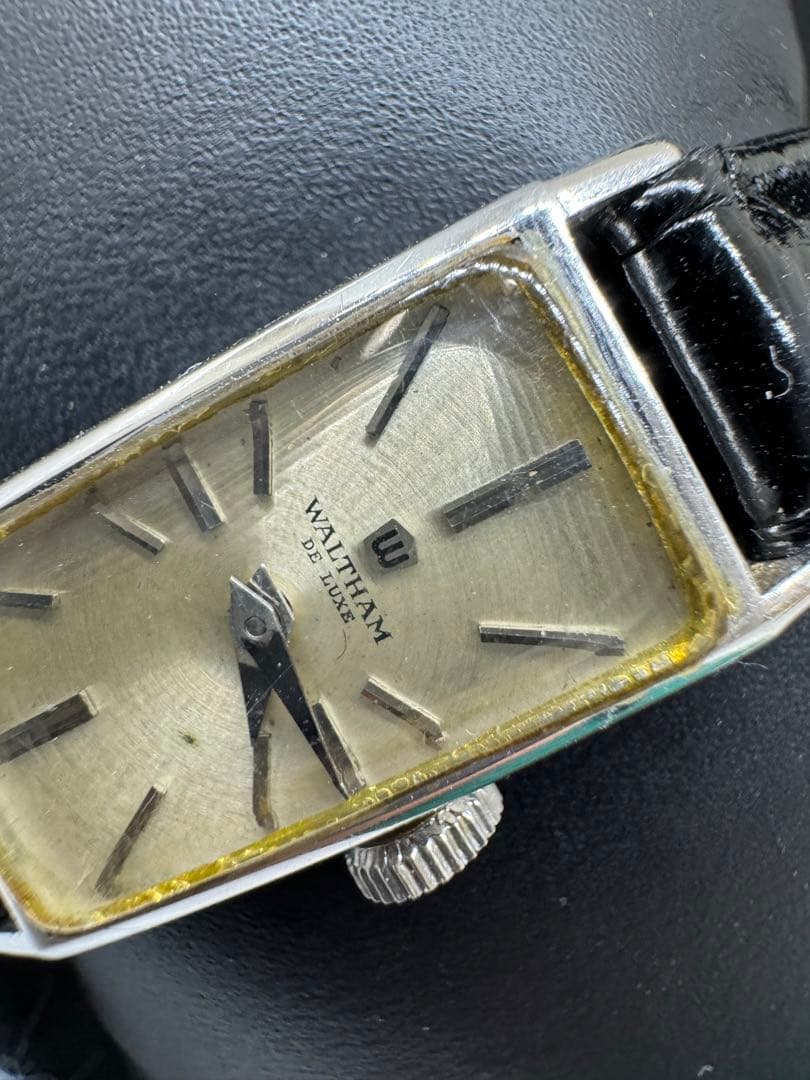 WALTHAM ウォルサム 手巻き プラチナ腕時計 レクタンギュラーケース