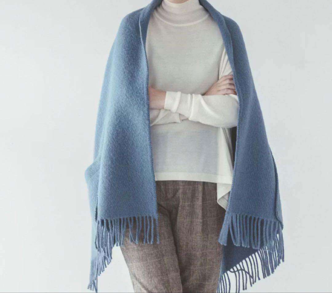 【連休限定お値下げ】LAPUAN KANKURIT ポケット付きショール ブルー