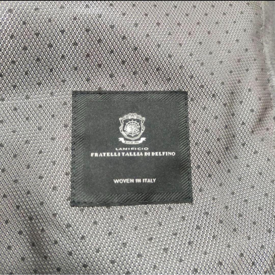 【紳士の装い】ヒューゴボス×伊タリアディデルフィノ・スーツ・チーフ・灰チェックL