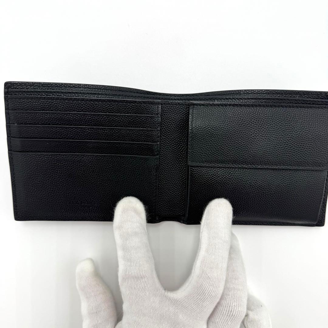 美品☆サンローランパリ 2つ折り財布 小銭入れ付 YSL 396303 ブラック