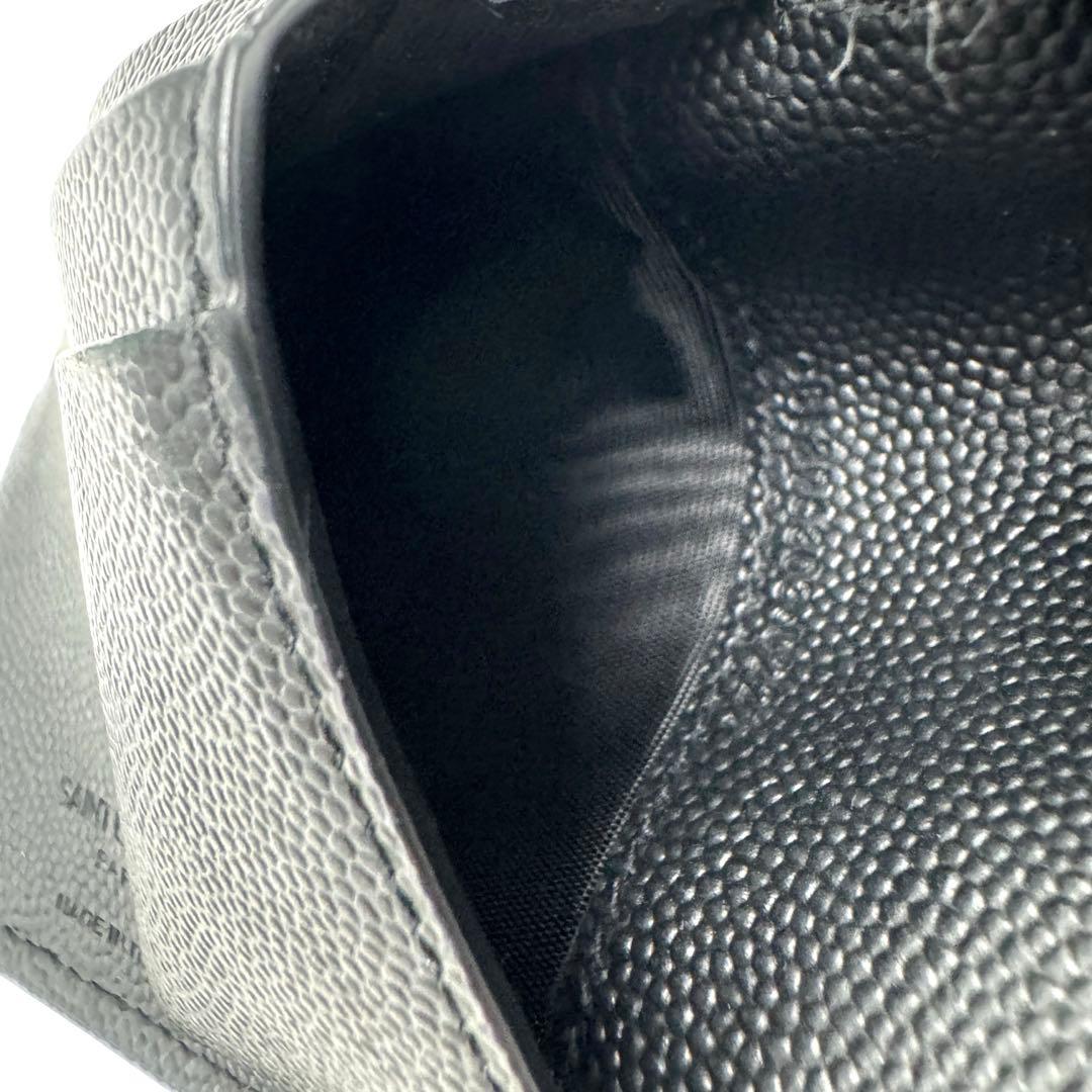 美品☆サンローランパリ 2つ折り財布 小銭入れ付 YSL 396303 ブラック