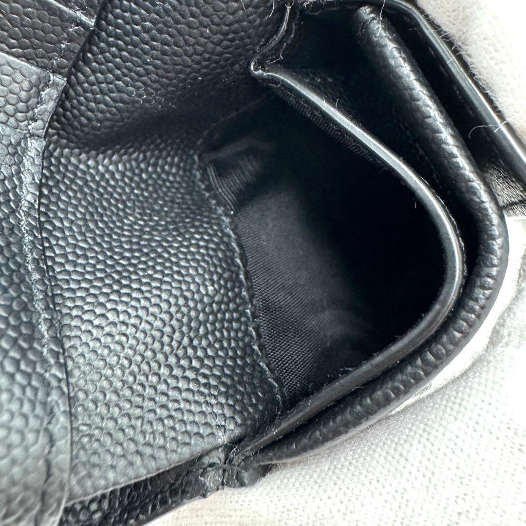 美品☆サンローランパリ 2つ折り財布 小銭入れ付 YSL 396303 ブラック