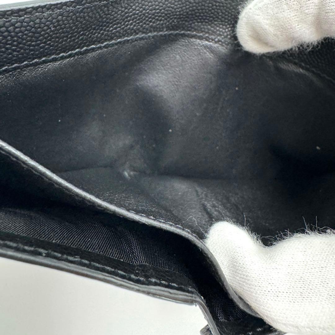 美品☆サンローランパリ 2つ折り財布 小銭入れ付 YSL 396303 ブラック