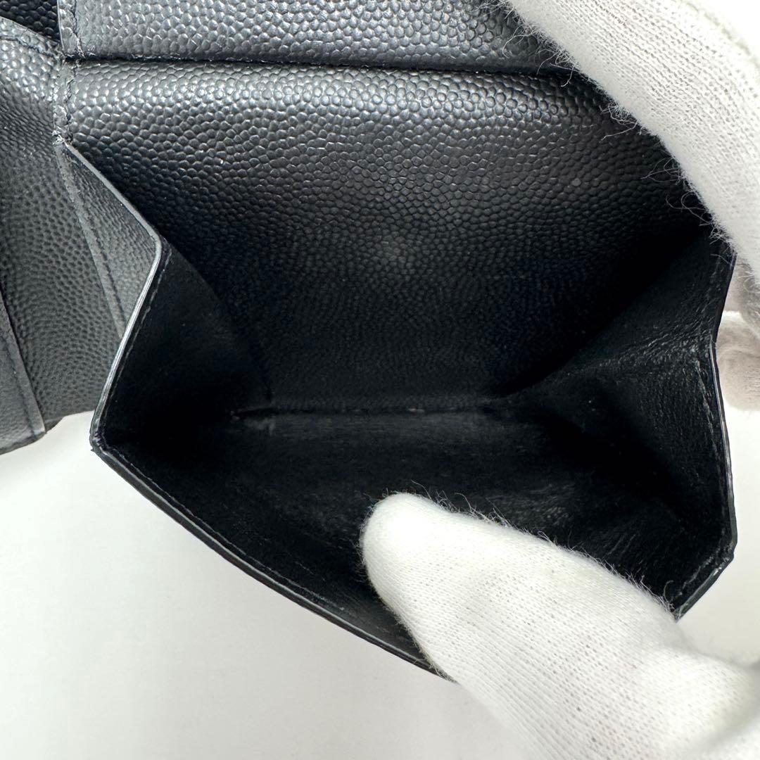 美品☆サンローランパリ 2つ折り財布 小銭入れ付 YSL 396303 ブラック