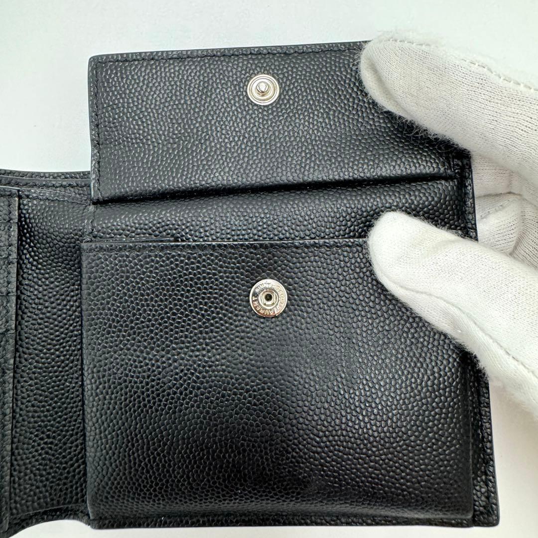 美品☆サンローランパリ 2つ折り財布 小銭入れ付 YSL 396303 ブラック
