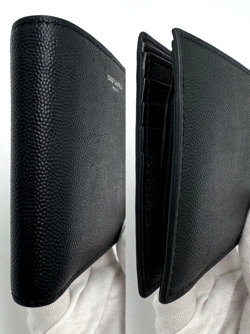 美品☆サンローランパリ 2つ折り財布 小銭入れ付 YSL 396303 ブラック