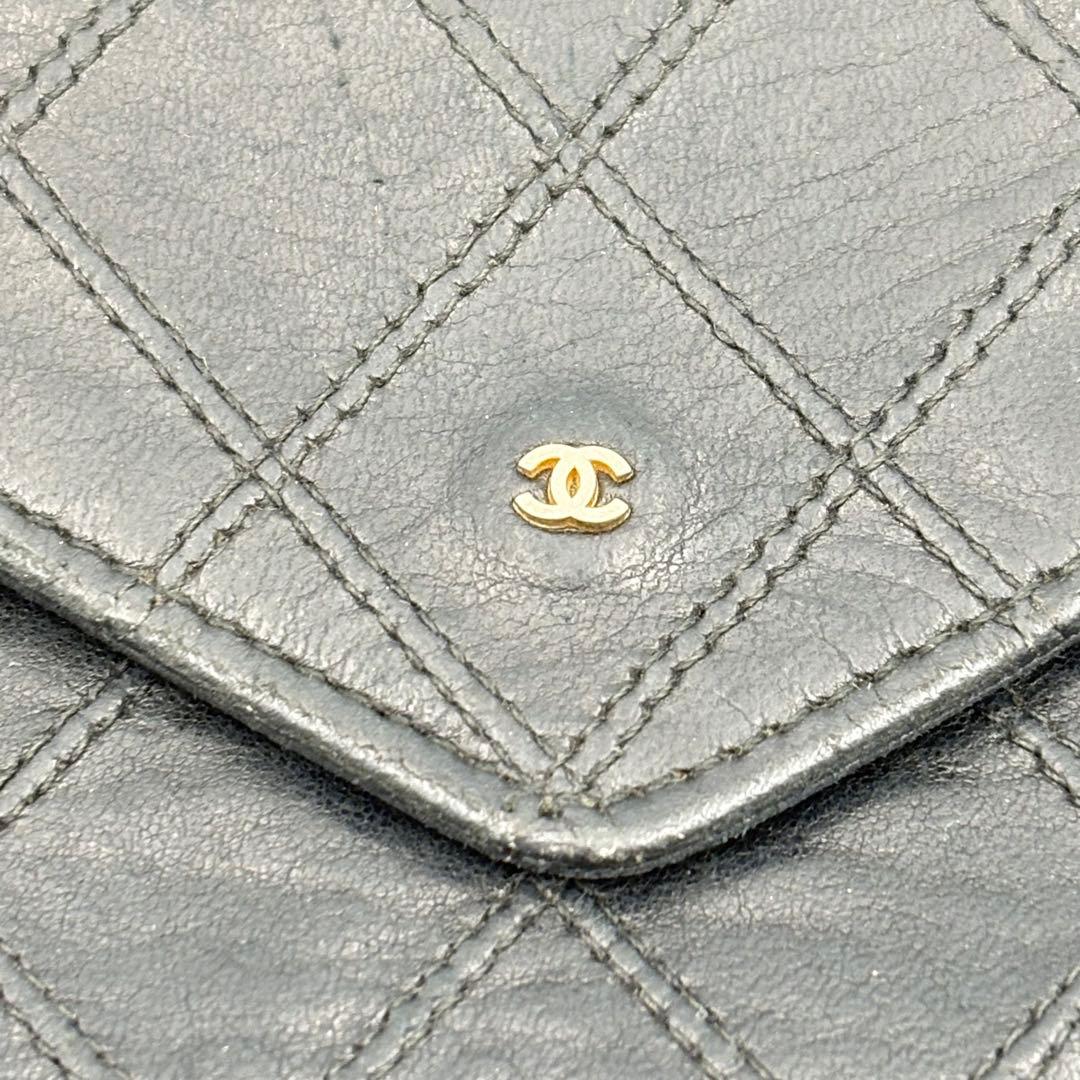 シャネル ビコローレ 長財布 ラムスキン ブラック 1017-S7096s