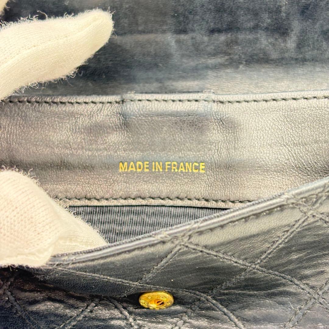 シャネル ビコローレ 長財布 ラムスキン ブラック 1017-S7096s