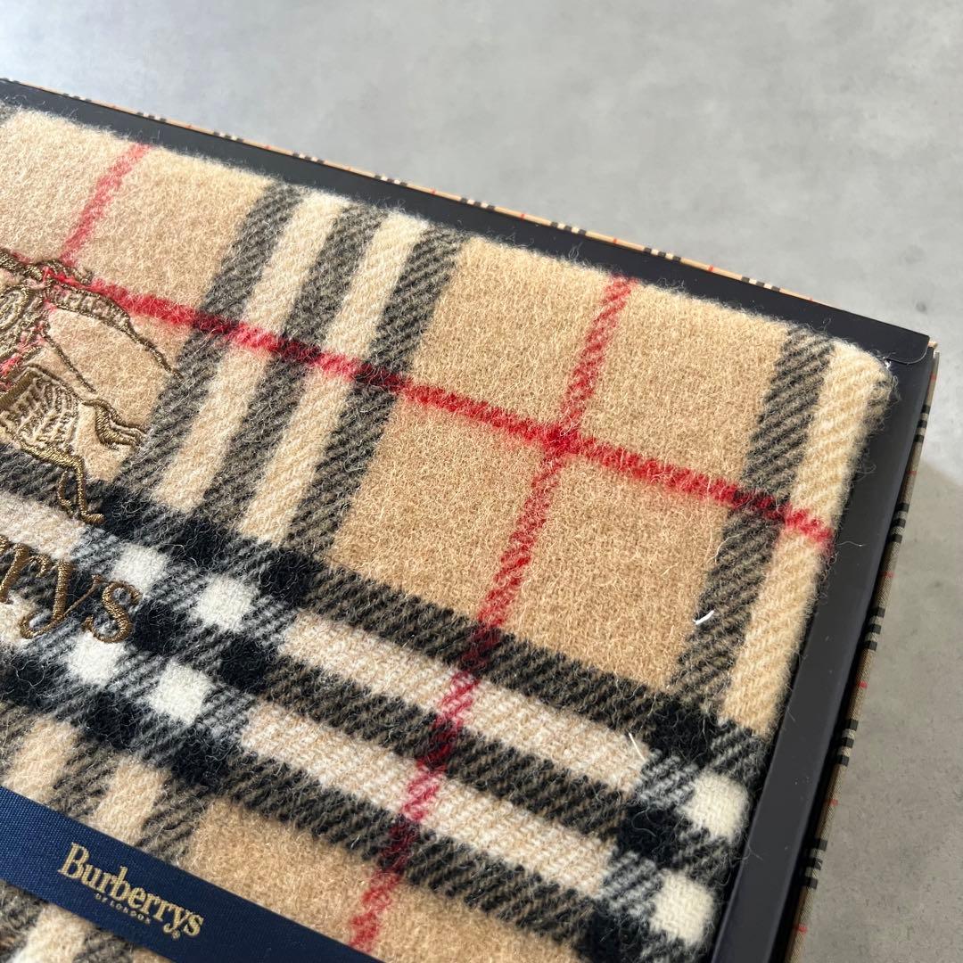 【未使用】 バーバリー ノバチェック ウール ブランケット Burberrys