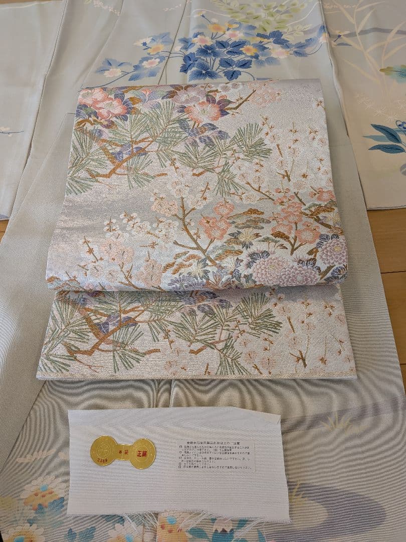 専用ページ☆高級　西陣織　袋帯　花鳥　シルバー　結婚式　入学式　卒業式