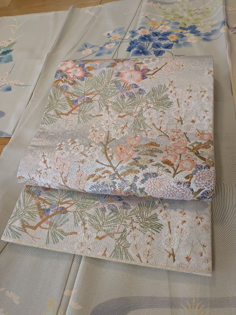 専用ページ☆高級　西陣織　袋帯　花鳥　シルバー　結婚式　入学式　卒業式