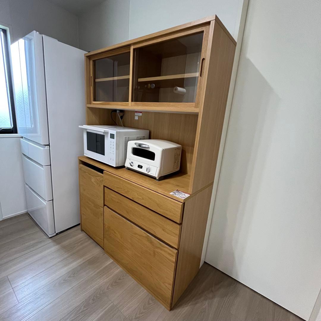 10月21日〜22日発送 無印良品 木製カップボード・幅120cm・オーク材