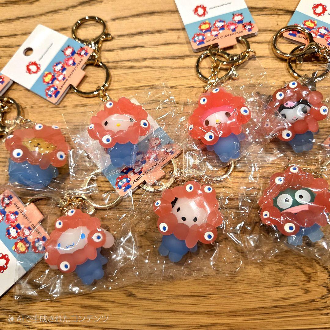 【新品未開封】サンリオミャクミャク　クリアキーホルダー　７種コンプリート