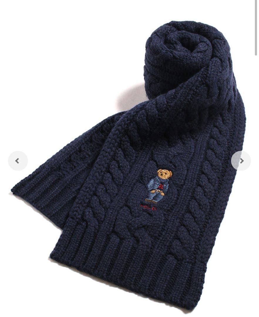POLO ポロ Ralph Lauren ネイビー マフラー クマ