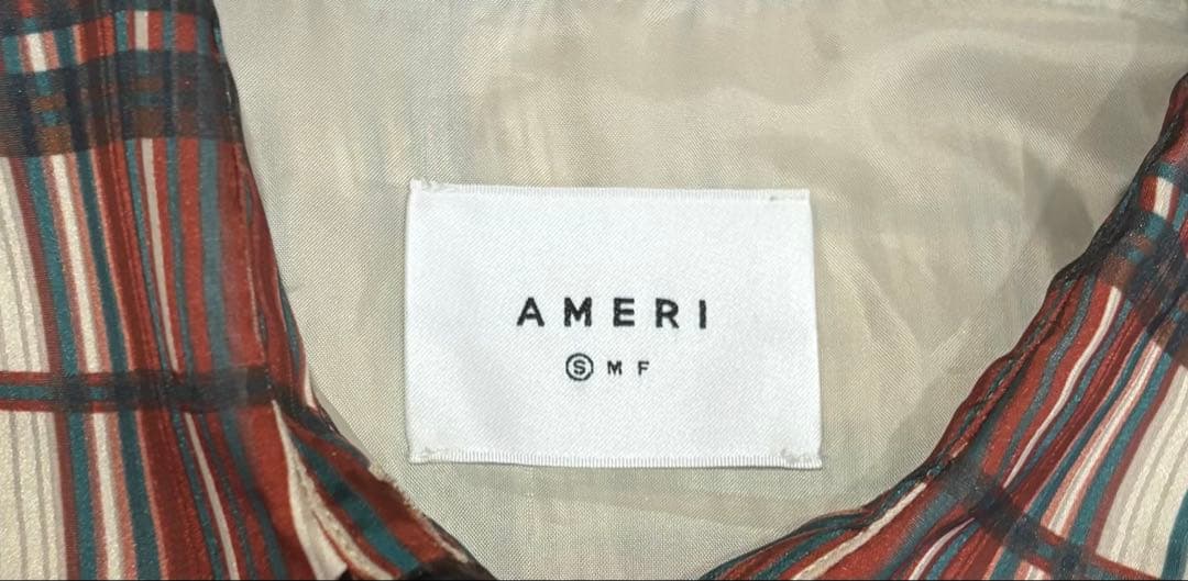 AMERI 夏帆さん着用　チェック　フレア　ロングワンピース　長袖　アメリ