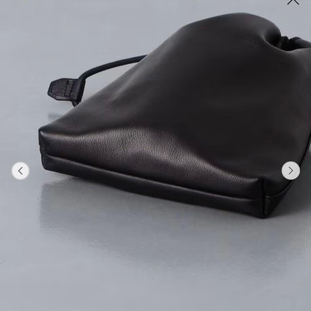 今期 ユナイテッドアローズ UNFINISHED LEATHER/巾着バッグ