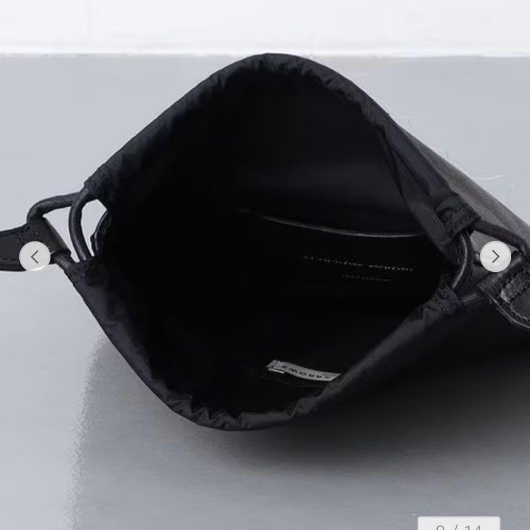 今期 ユナイテッドアローズ UNFINISHED LEATHER/巾着バッグ