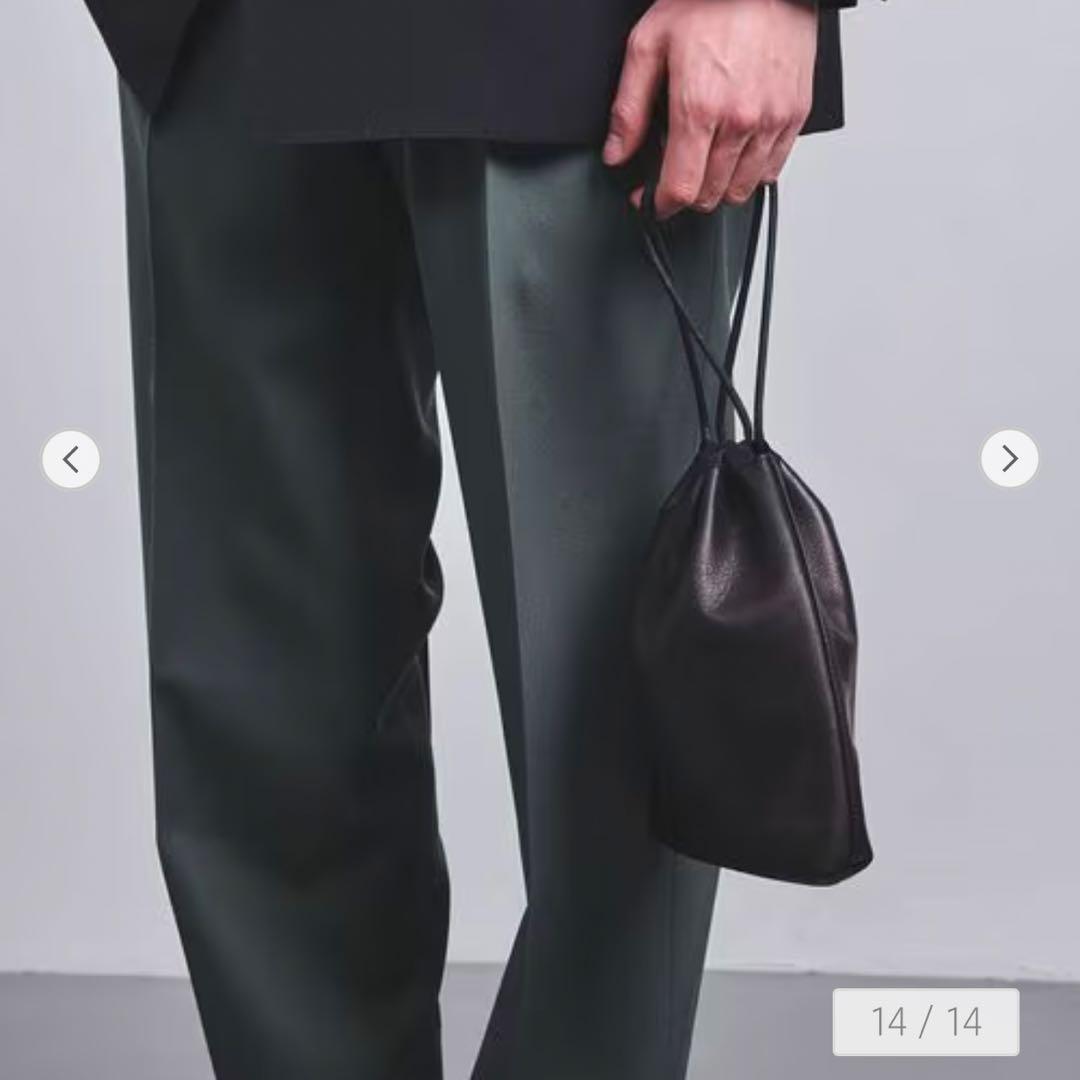 今期 ユナイテッドアローズ UNFINISHED LEATHER/巾着バッグ