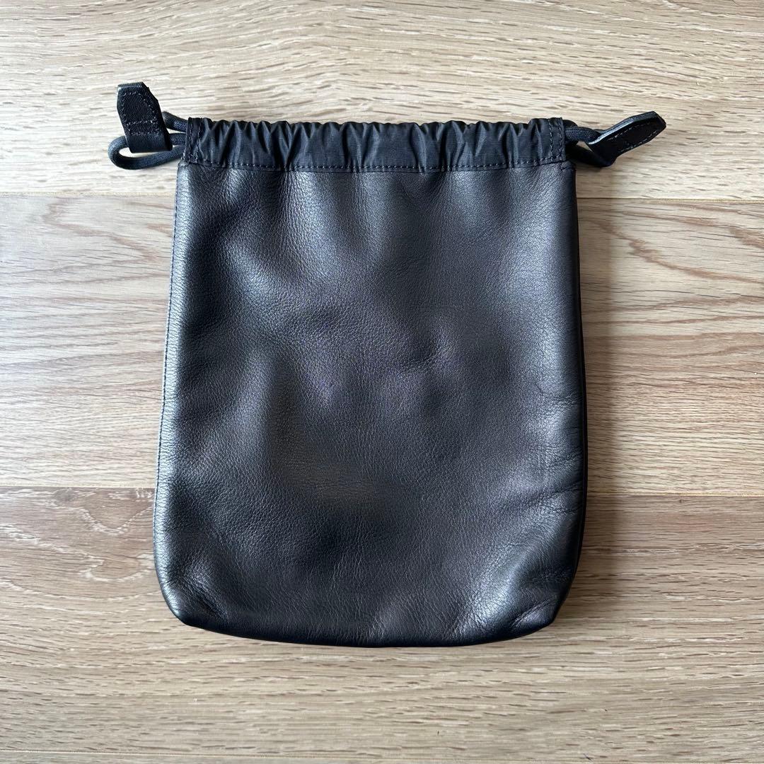 今期 ユナイテッドアローズ UNFINISHED LEATHER/巾着バッグ