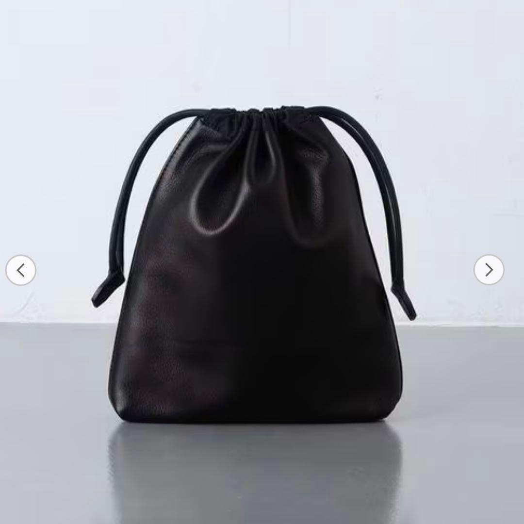 今期 ユナイテッドアローズ UNFINISHED LEATHER/巾着バッグ