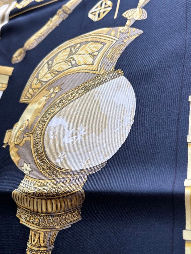 エルメス HERMES カレ90 FEUX DE ROUTE 馬車のランタン