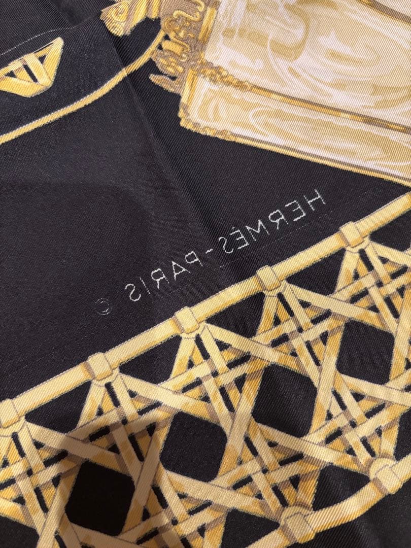 エルメス HERMES カレ90 FEUX DE ROUTE 馬車のランタン