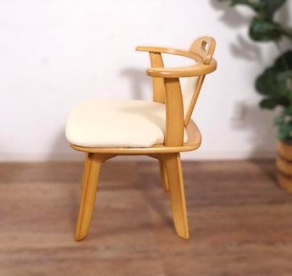 フォロー割【新品】2脚セット 360°回転式天然木ダイニングチェアー 肘掛け付き