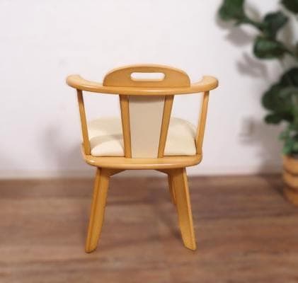 フォロー割【新品】2脚セット 360°回転式天然木ダイニングチェアー 肘掛け付き