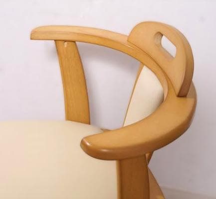 フォロー割【新品】2脚セット 360°回転式天然木ダイニングチェアー 肘掛け付き