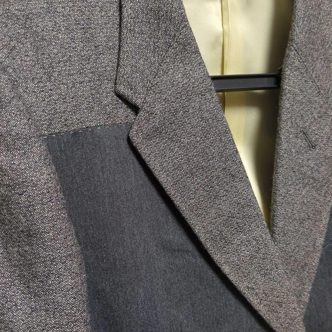 ポールスミスコレクションテーラードジャケットツイード異素材ドッキング L グレー