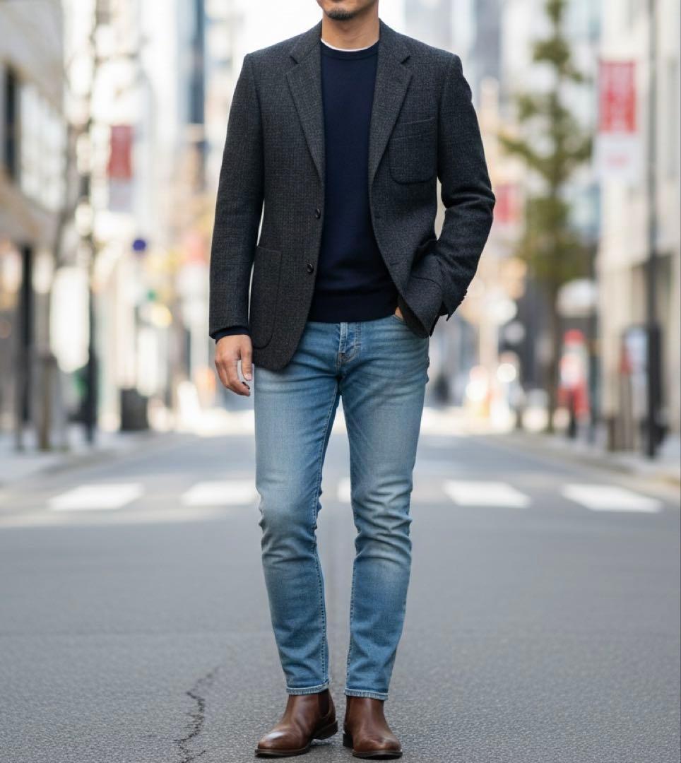 未使用級✨ コムデギャルソンオム 田中オム テーラードジャケット チェック 黒