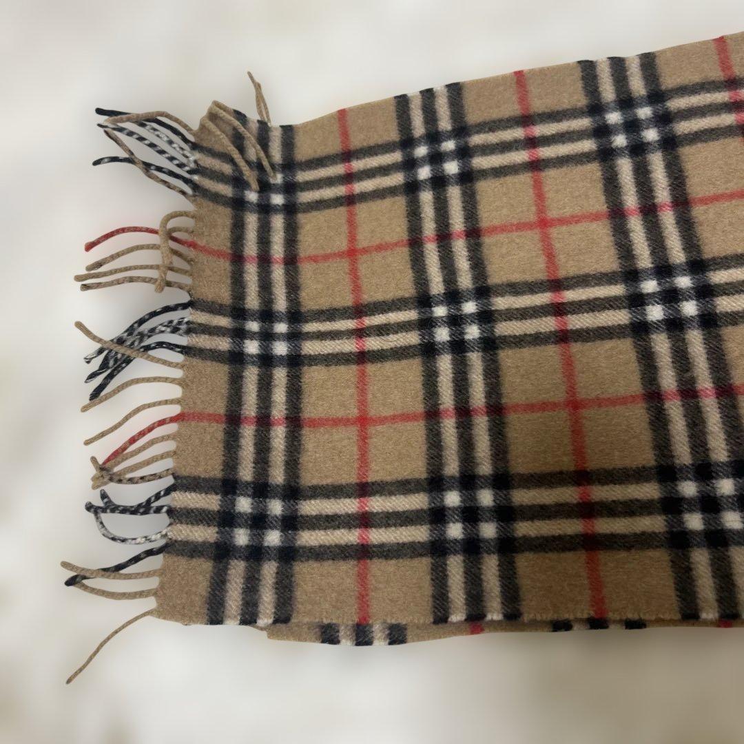 【極美品】　バーバリー　マフラー　カシミヤ100% チェック　ブラウン　ベージュ