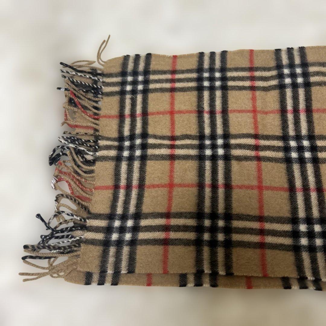 【極美品】　バーバリー　マフラー　カシミヤ100% チェック　ブラウン　ベージュ